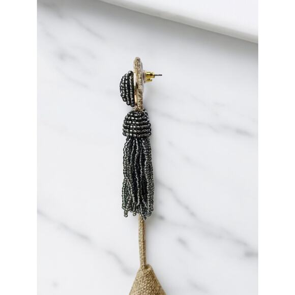 Sugarfix by BaubleBar Gray Polished Beaded Tassel Earrings New - Picture 4 of 8